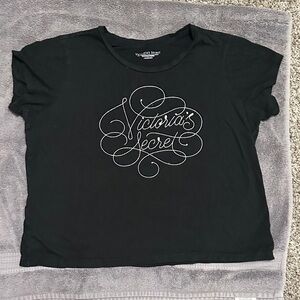 Victoria's Secret Graphic Logo Short Sleeve T-Shirt Black